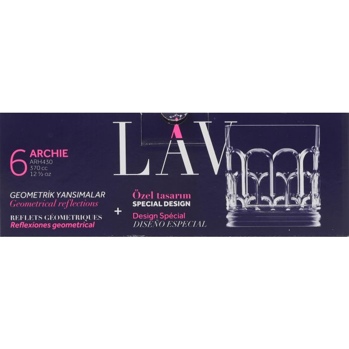Set de 6 vasos Archie 370 cc - LAV (4 Cajas) 1 Set de 6 vasos Archie 370 cc - LAV (4 Cajas) 1