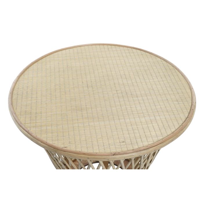 DKD Home Decor Mesita Auxiliar Marron Claro 60 x 60 x 52 cm Bambu Doble Cara 1