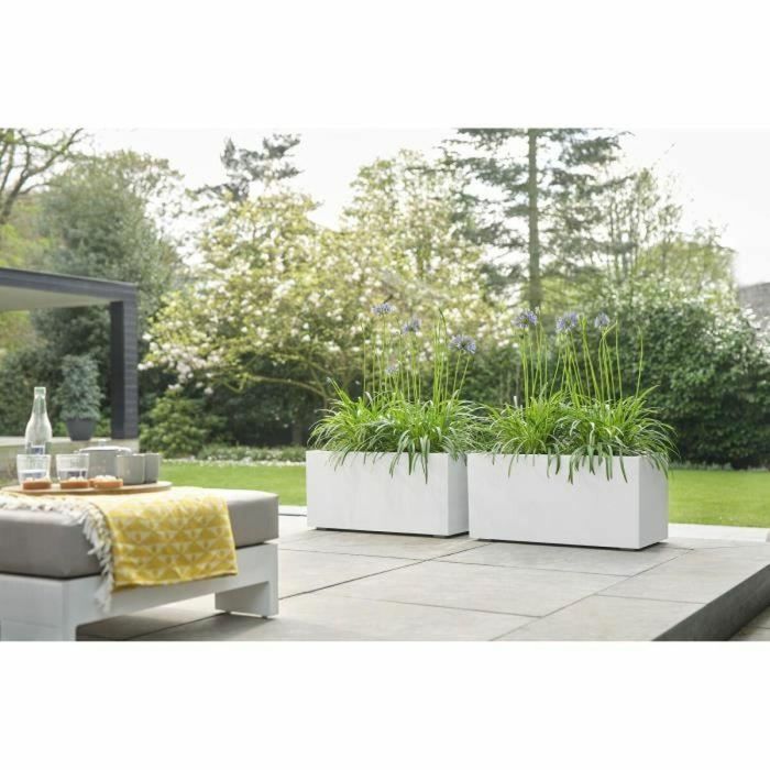 Jardinera Elho Vivo Next Long 60 - Blanco - L 59 x B 30 x H 29 cm - interior/exterior - 100% reciclado 1