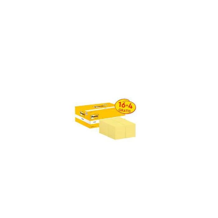 Post-It Bloc Notas Adhesivas 653, 100 Hojas 38x51 mm, Canary Yellow, Paquete 16 Unidades + 4 Gratis Post-It Bloc Notas Adhesivas 653, 100 Hojas 38x51 mm, Canary Yellow, Paquete 16 Unidades + 4 Gratis