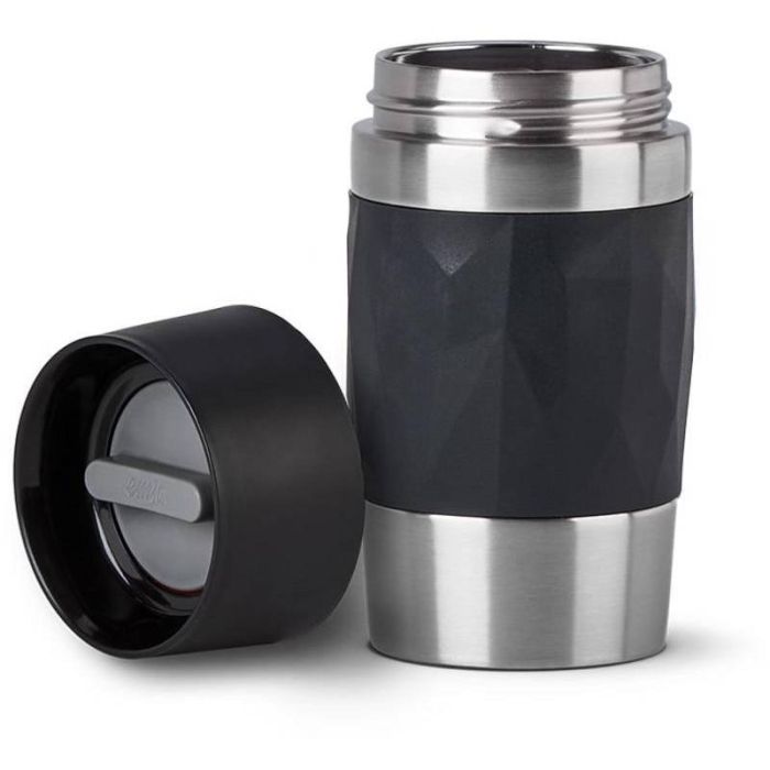 Emsa TRAVEL MUG Compact Thermobecher (schwarz/edelstahl, 0,3 Liter, Drehverschluss) 1 Emsa TRAVEL MUG Compact Thermobecher (schwarz/edelstahl, 0,3 Liter, Drehverschluss) 1