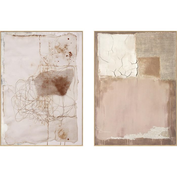 DKD Home Decor Cuadro Moderno Lienzo Marco Madera 143 x 103 x 4 cm (2 Unidades)