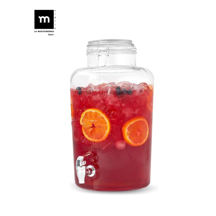 La Mediterranea Tarro Dispensador con Grifo 8L Vidrio 21x21x36 cm 4