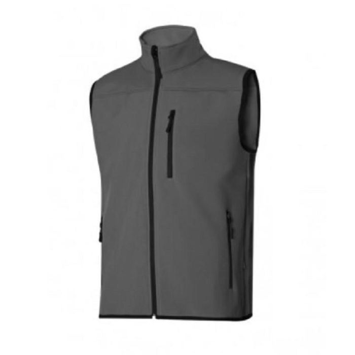 Velilla Chaleco Soft Shell 205905 Elástico con Forro Polar y Bolsillos con Cremallera Gris Claro Talla M