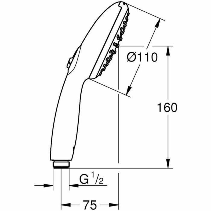 Alcachofa de Ducha Grohe Negro Negro mate Silicona 2 Alcachofa de Ducha Grohe Negro Negro mate Silicona 2