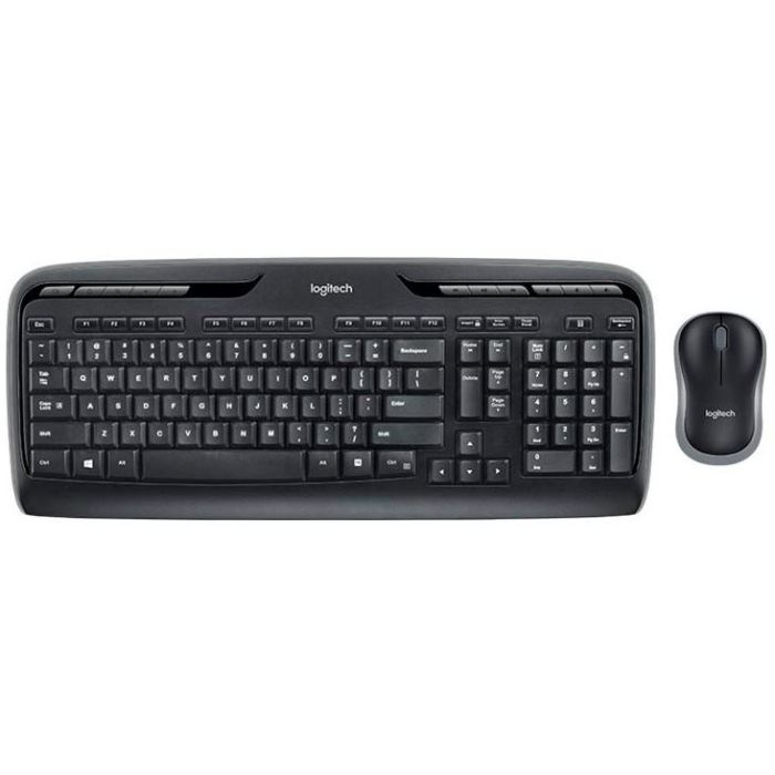 Logitech MK330 Combo Inalámbrico Teclado y Ratón, Teclas Multimedia Silenciosas, Batería 24/12 meses, Diseño DE