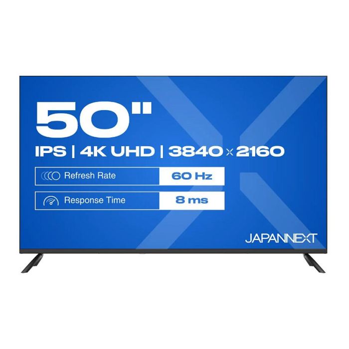 JAPANNEXT JN-IPS500UHD60F - Monitor 4K Ultra HD 50" (127 cm) 3840x2160 IPS 60Hz HDR Altavoces HDMI DisplayPort USB WLAN Negro 4