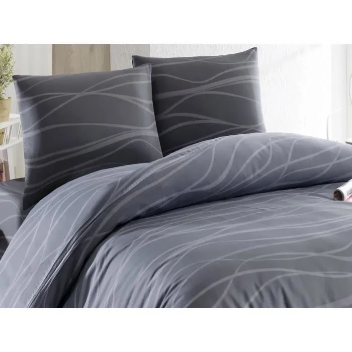 Juego de Cama Funda Nórdica 220x240 cm y Fundas Almohada 60x60 cm - 65% Algodón, 35% Poliéster - Gris 3 Juego de Cama Funda Nórdica 220x240 cm y Fundas Almohada 60x60 cm - 65% Algodón, 35% Poliéster - Gris 3