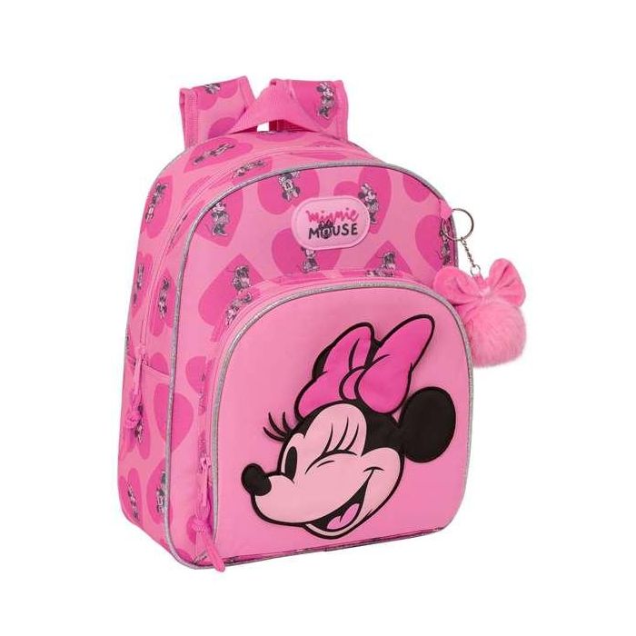 Mochila Escolar Minnie Mouse Loving Rosa 28 x 34 x 10 cm