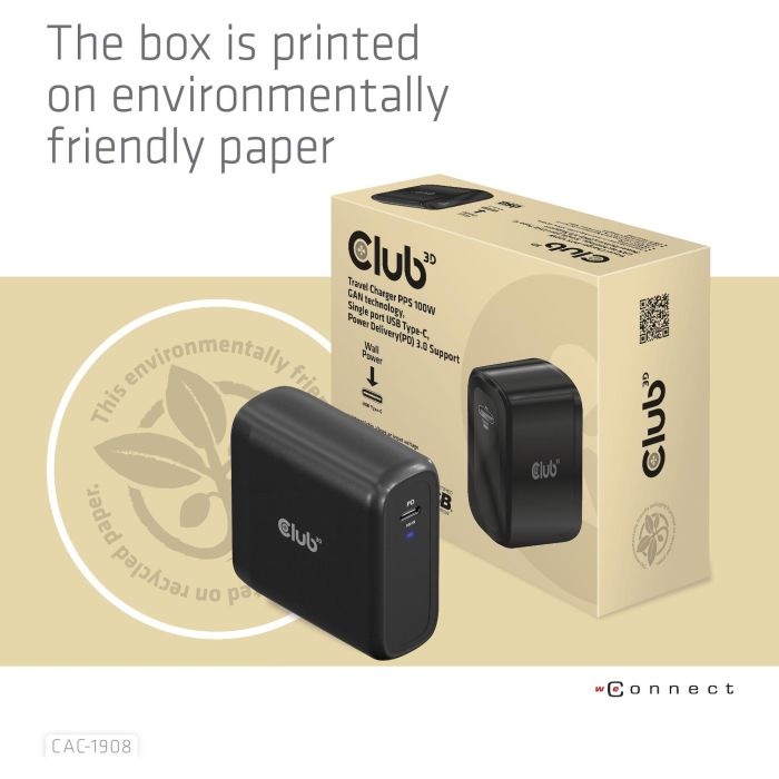 Club3D Ladegerät 1xUSB Typ C PD 100W. GaN retail 2 Club3D Ladegerät 1xUSB Typ C PD 100W. GaN retail 2