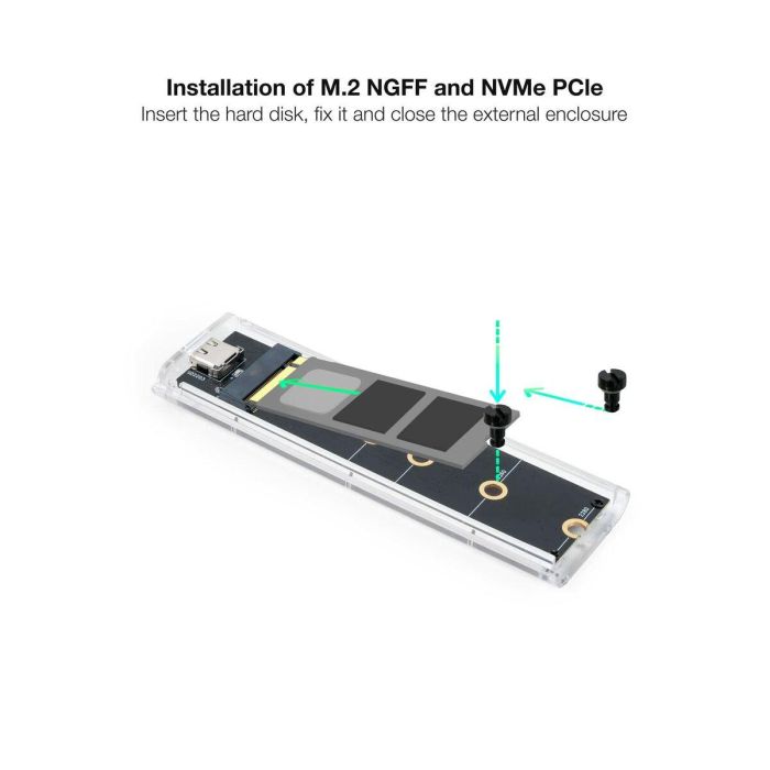 TooQ TQE-2200 Caja Externa para SSD M.2 NVMe/NGFF USB 3.2 Gen 2 (10Gbps) Tipo C Transparente con RGB y soporte hasta 2TB 5 TooQ TQE-2200 Caja Externa para SSD M.2 NVMe/NGFF USB 3.2 Gen 2 (10Gbps) Tipo C Transparente con RGB y soporte hasta 2TB 5