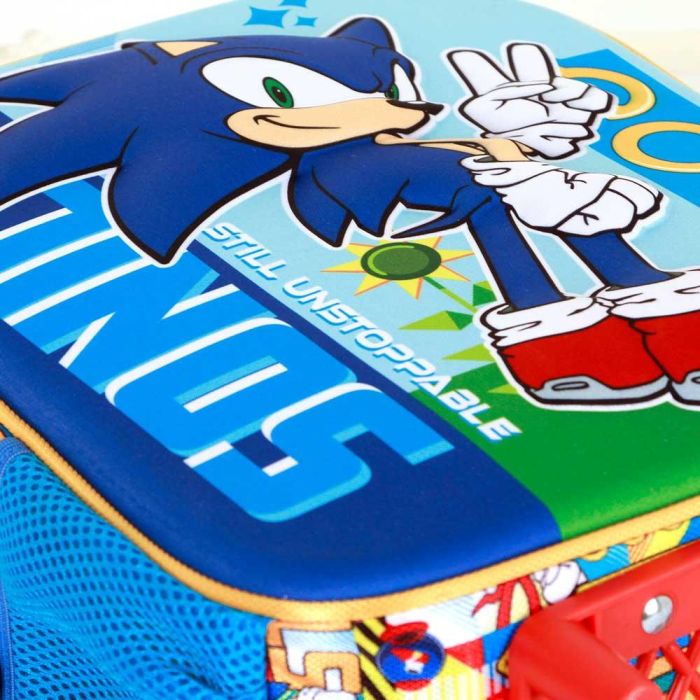 Mochila 3D con Ruedas Pequeña Unstoppable Sonic The Hedgehog - SEGA Azul 4