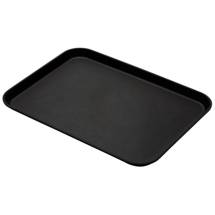 CAMBRO - 1826CT-110 - Bandeja CAMTREAD FIBRA DE VIDRIO rectangular con superficie ANTIDESLIZANTE/perfil alto - 45x65 cm - Negro