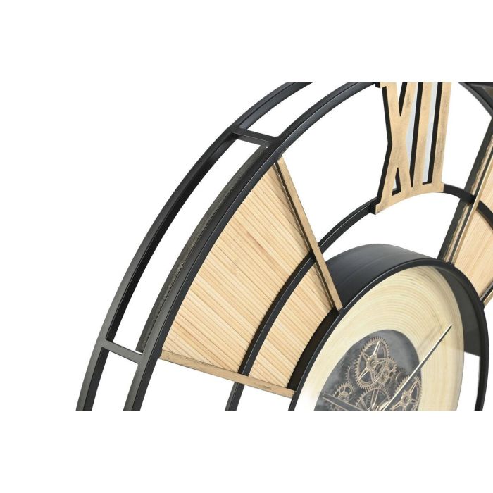 Reloj Pared Loft DKD Home Decor Natural Negro 9 x 100 x 100 cm 4 Reloj Pared Loft DKD Home Decor Natural Negro 9 x 100 x 100 cm 4
