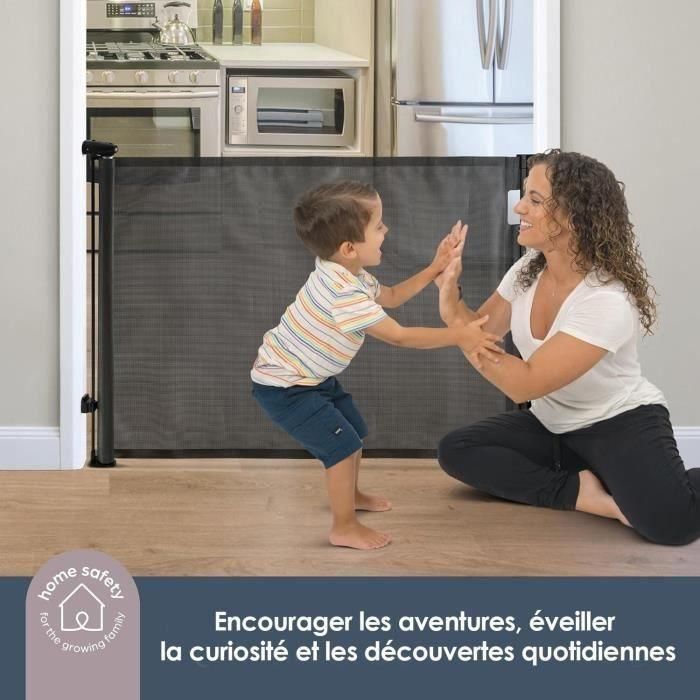 Barrera de seguridad retráctil extra alta - DREAMBABY - 60 a 140 cm H90 cm - Negro 4 Barrera de seguridad retráctil extra alta - DREAMBABY - 60 a 140 cm H90 cm - Negro 4