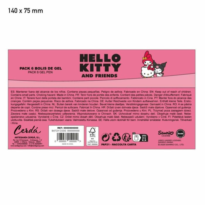 Cerdá Bolígrafo Gel Hello Kitty Kuromi T.Única Pink 1 Cerdá Bolígrafo Gel Hello Kitty Kuromi T.Única Pink 1