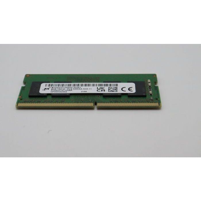 Lenovo SODIMM memory module, 8GB capacity, DDR4 standard, 3200MHz speed, designed for laptops, 260-pin configuration. 2 Lenovo SODIMM memory module, 8GB capacity, DDR4 standard, 3200MHz speed, designed for laptops, 260-pin configuration. 2