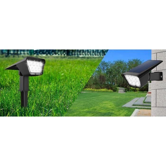 Juego de 2 focos solares Proyector 2 en 1 para pegar o fijar - LUMISKY - CURTIS - H31,5 cm - LED blanco 4