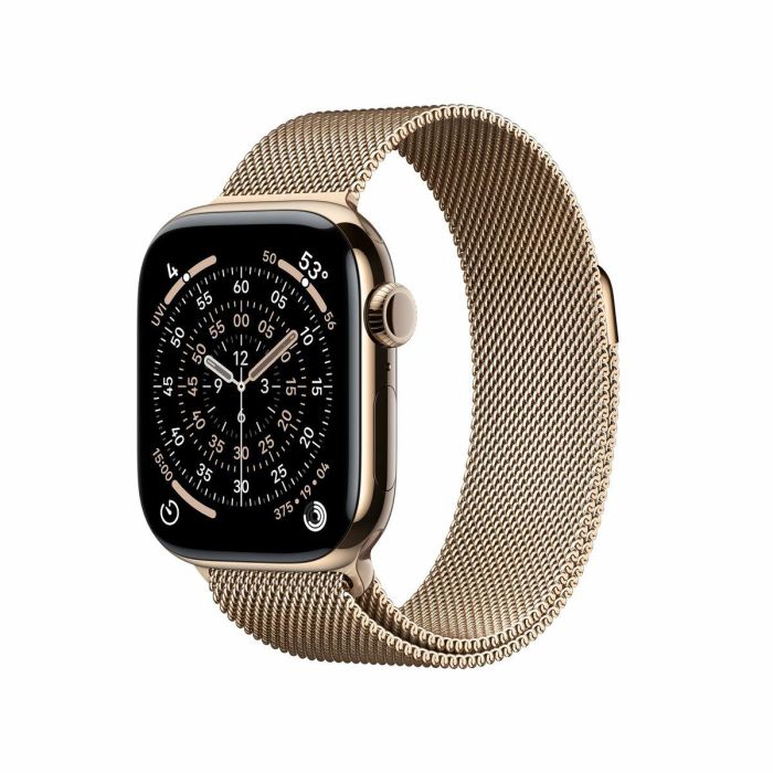 Apple Watch S11 Titan Gold Cellular 42mm con Correa Milanaise Dorada 11