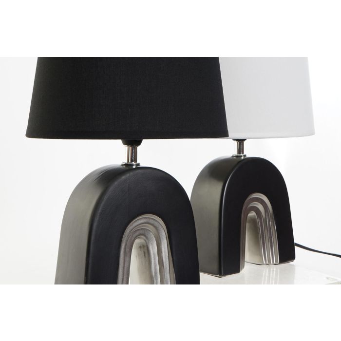 DKD Home Decor Lámpara Sobremesa Moderno Negro Blanco 23 x 16 x 32 cm (2 Unidades) 2