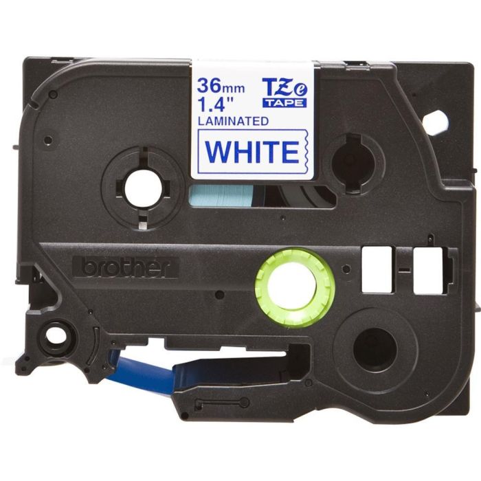 BROTHER Cinta laminada blanco/azul 36mm