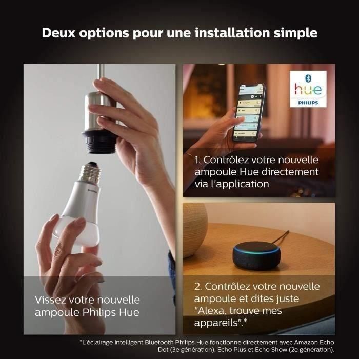 Philips Hue White Ambiance, LED conectado LED E27 equivalente 75W, 1100 Lumen, Bluetooth Compatible, 2 paquete 5 Philips Hue White Ambiance, LED conectado LED E27 equivalente 75W, 1100 Lumen, Bluetooth Compatible, 2 paquete 5
