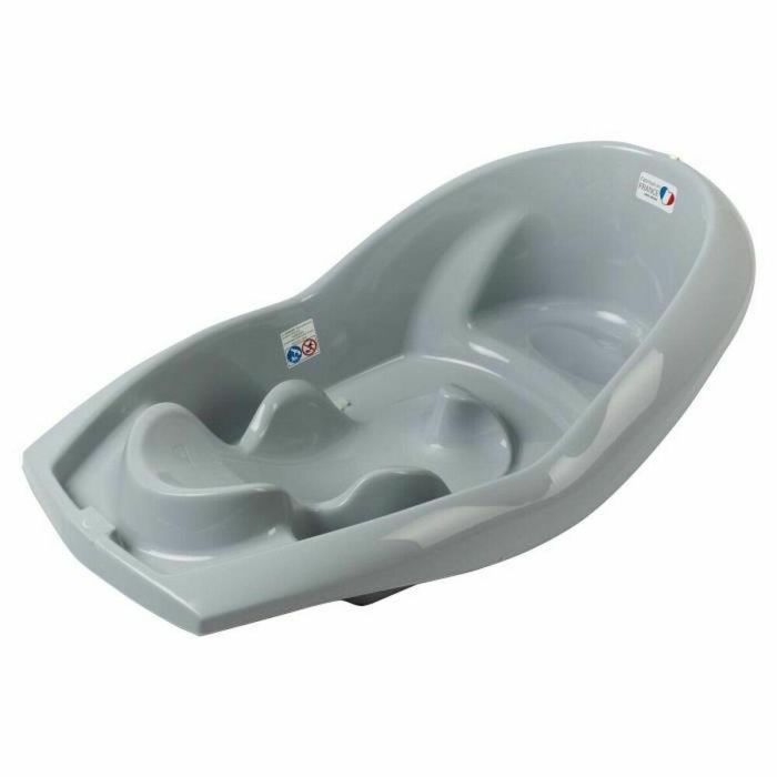 Thermobaby TUB LAGOON Bañera Evolutiva Bebé con Asiento Integrado 0-12 Meses para Recién Nacido y Niño Pequeño Gris