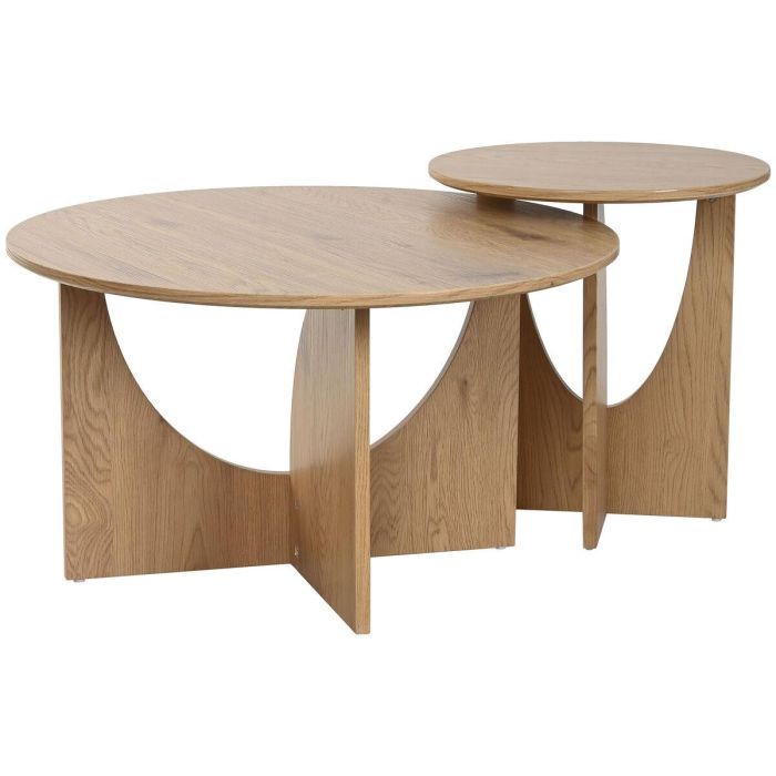 Mesa Centro Urban DKD Home Decor Natural 75 x 45 x 75 cm Set de 2 1 Mesa Centro Urban DKD Home Decor Natural 75 x 45 x 75 cm Set de 2 1