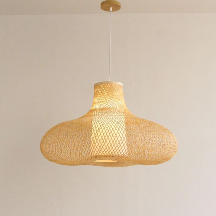 DKD Home Decor Lámpara de Techo Balines Bambú Natural 75 x 75 x 48 cm 1