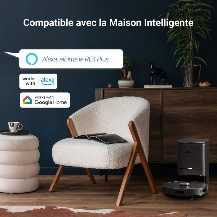 EZVIZ RE4 PLUS Aspirador Robot Negro 4000 Pa, LDS LiDAR, Auto Vaciado 90 Días, CS-RE4P-PBT2 1 EZVIZ RE4 PLUS Aspirador Robot Negro 4000 Pa, LDS LiDAR, Auto Vaciado 90 Días, CS-RE4P-PBT2 1