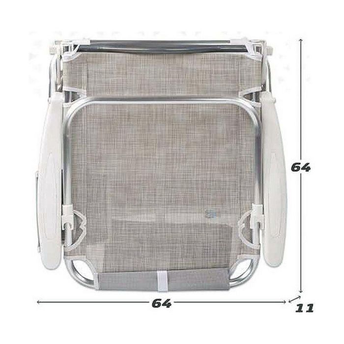 Silla playa plegable aluminio 4 posiciones ibiza 51x45x76 cm con cojin y bolso. 1