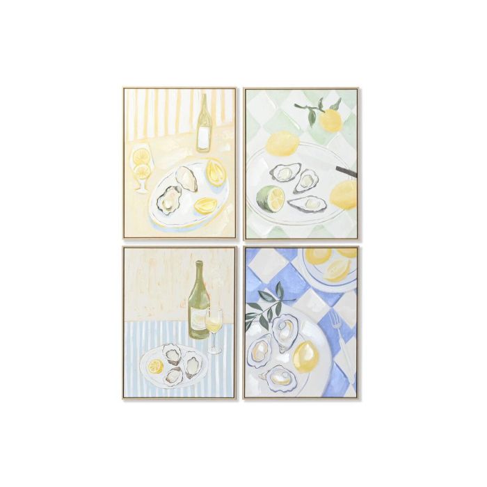 Cuadro Mediterraneo DKD Home Decor Azul Amarillo 4 x 80 x 60 cm (4 Unidades)