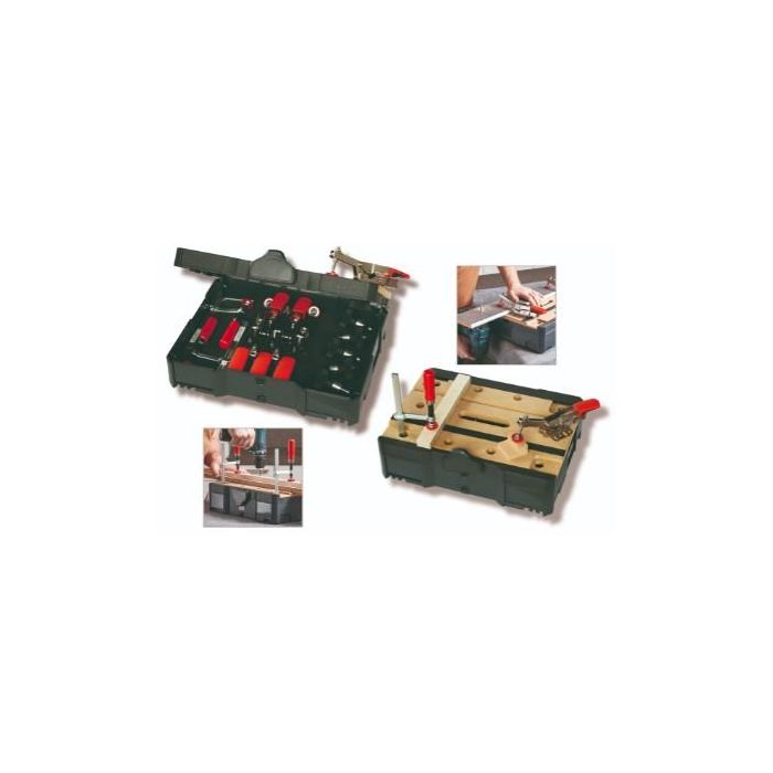 BESSEY STC-S-MFT. Brida horizontal con brazo abierto y placa base horizontal. Systainer. 14 piezas. 4
