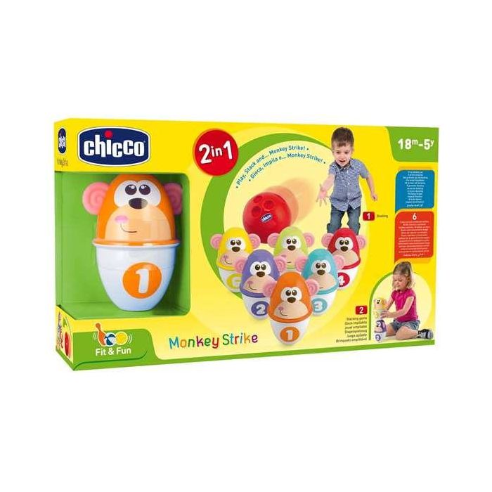 Chicco Juego de Bolos Animales con Pelota 11x15x9 cm Juguete Infantil 15