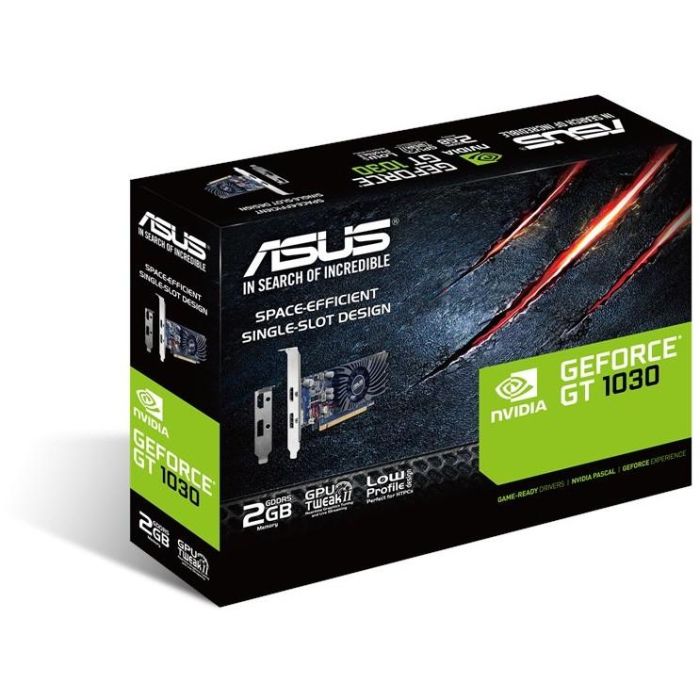 Asus 90YV0AT2-M0NA00 Tarjeta Gráfica GeForce GT 1030 2GB GDDR5 Perfil Bajo HTPC PCIe 3.0 HDMI/DisplayPort 7680x4320 4