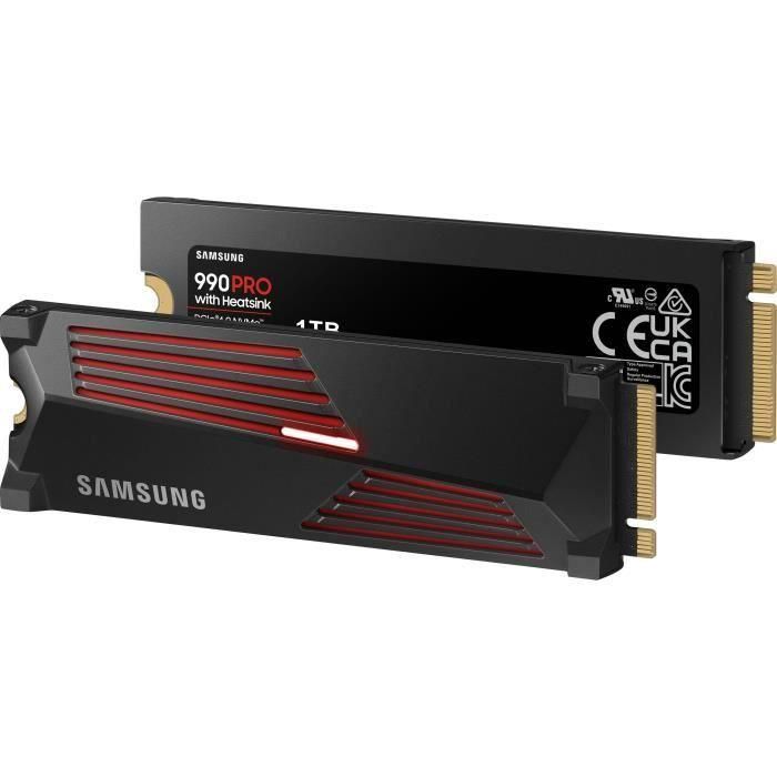 SAMSUNG - 990 PRO - SSD interno - 1 TB - Con disipador - PCIe 4.0 - NVMe 2.0 - M2 2280 - Hasta 7450 MB/s (MZ-V9P1T0GW) 3