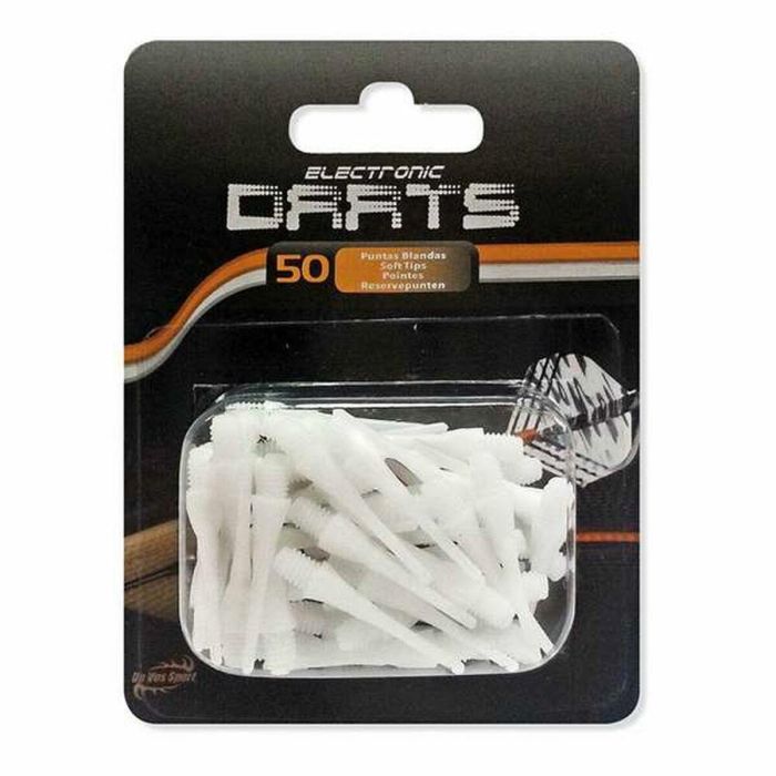Ociotrends Puntas Blandas para Dardos Electrónicos - Pack 50 Unidades de Plástico Blanco
