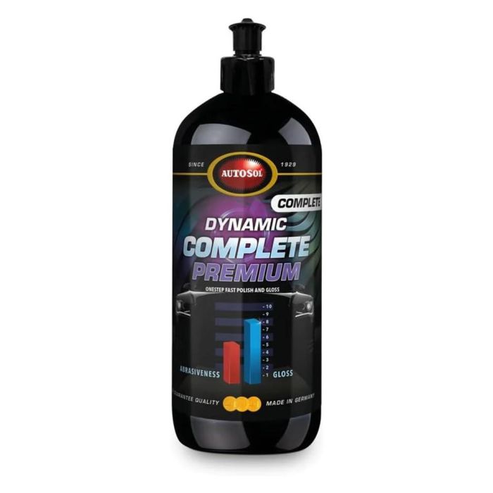 Autosol SOL11038300 Dynamic Complete Premium Pulimento Coche 1 Paso para Brillo Extremo y Protección Duradera 1000 ml