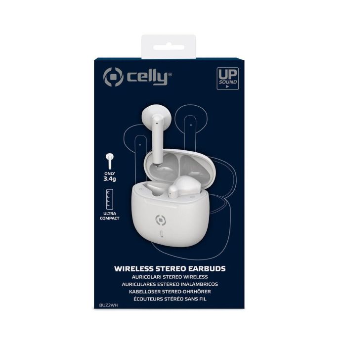 Auriculares Bluetooth Celly BUZ2 Blanco 6 Auriculares Bluetooth Celly BUZ2 Blanco 6