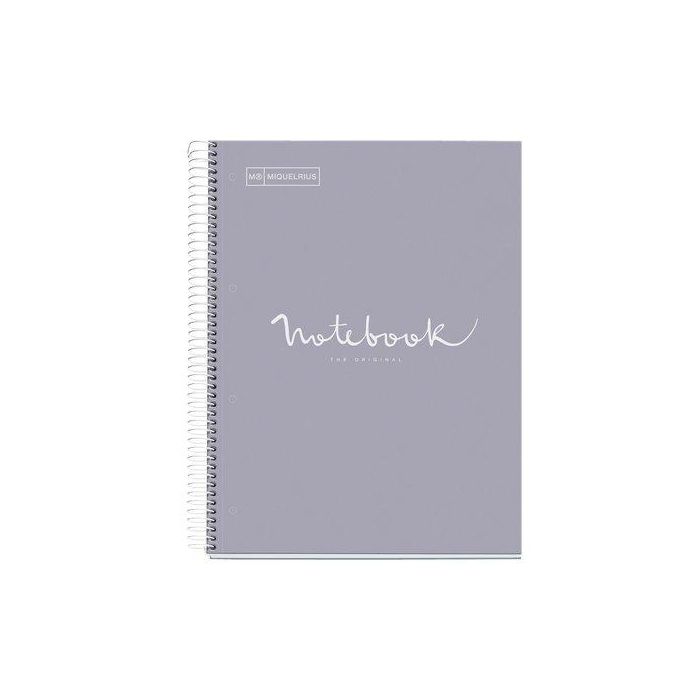 Bloc Miquelrius Emotions Notebook 5 Micro.Tapa Extra A4 120H 90G Cuadric.5X5 Gris 5 unidades