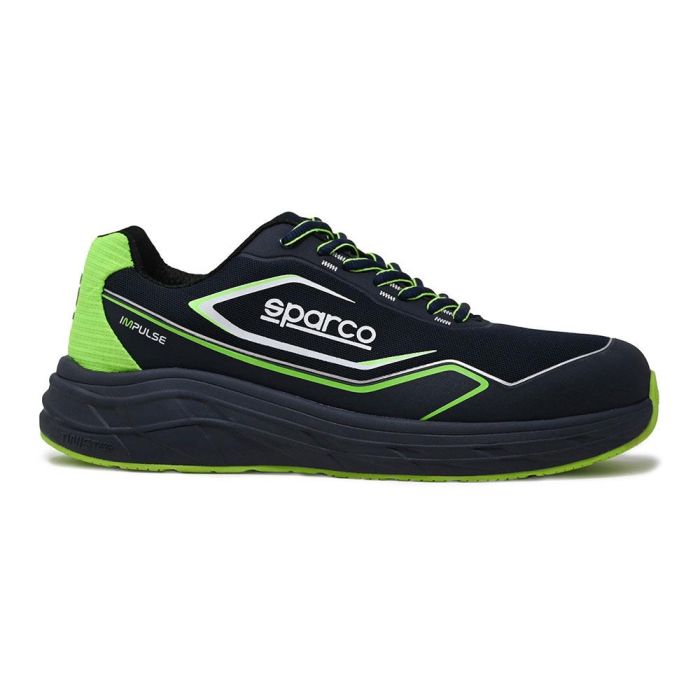 Sparco Calzado deportivo de seguridad Impulse ESD S1PS azul marino/verde fluo, t-46 - Suela EVA super-confort, tejido 3D seamless 1 Sparco Calzado deportivo de seguridad Impulse ESD S1PS azul marino/verde fluo, t-46 - Suela EVA super-confort, tejido 3D seamless 1