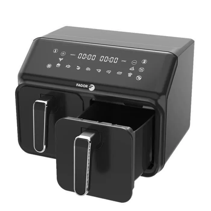 Fagor FAG3508510207584 Airfryer 8L Freidora sin aceite 2 depósitos 4L 2200W Negra 2