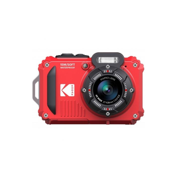 Kodak WPZ2RD6 Cámara Digital Compacta 16MP Zoom Óptico 4x Resistente al Agua Color Rojo con 2 Baterías y Tarjeta MicroSD 16GB 1