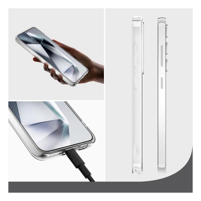 4smarts 541343 Set de Protección 360° para Samsung Galaxy S25, Resistente a Golpes y Rayones, Transparente, 2 Piezas 1