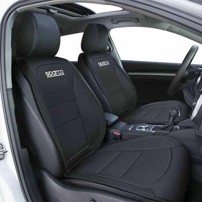 Abc SPCS424BK Respaldo Universal para Asiento Delantero de Coche - Confort Acolchado Negro Poliéster PVC, Durable y Fácil Limpieza