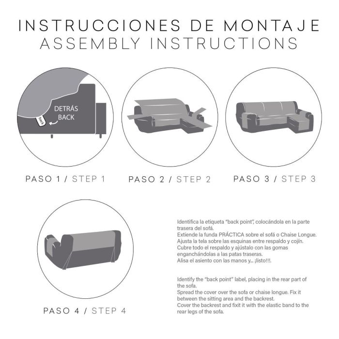 Funda para chaise longue de brazo corto derecho Eysa LEVANTE Beige Lino 100 x 110 x 240 cm 1 Funda para chaise longue de brazo corto derecho Eysa LEVANTE Beige Lino 100 x 110 x 240 cm 1