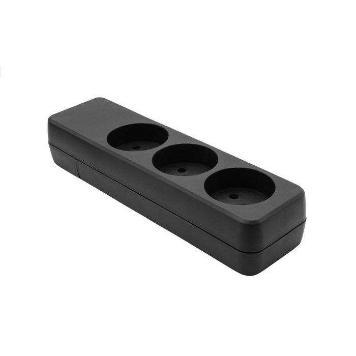 MicroConnect Open-end Danish 3-way power strip, Black MicroConnect Open-end Danish 3-way power strip, Black