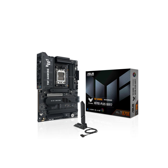 Asus Placa Base TUF GAMING X870E-PLUS WIFI7, AMD AM5, X870E, 4 DDR5, 256GB, 1 HDMI, 2 USB4, 4 SATA3, 4 M.2, 2.5Gb LAN, WIFI7, BT5.4, 9 USB3.2, ATX, 90MB1M70-M0EAY0 1