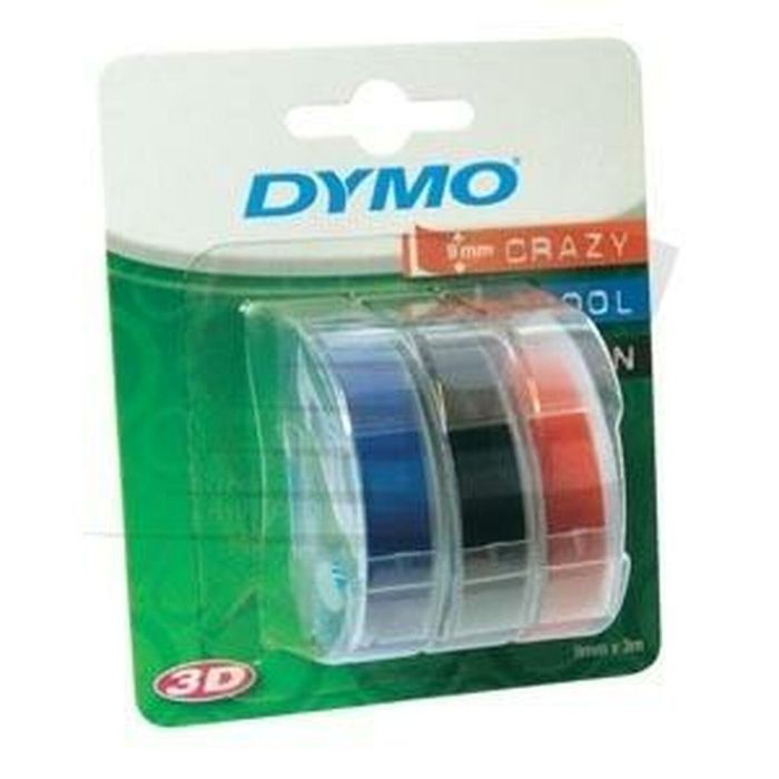 Cinta Laminada para Rotuladoras Dymo 9 mm x 3 m Rojo Negro Azul (5 Unidades) 1