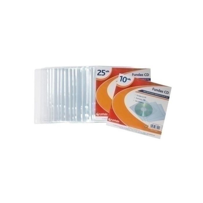 Funda Cd/Dvd Grafoplas Pp 133X137 Bolsa De 10 (110Μ)